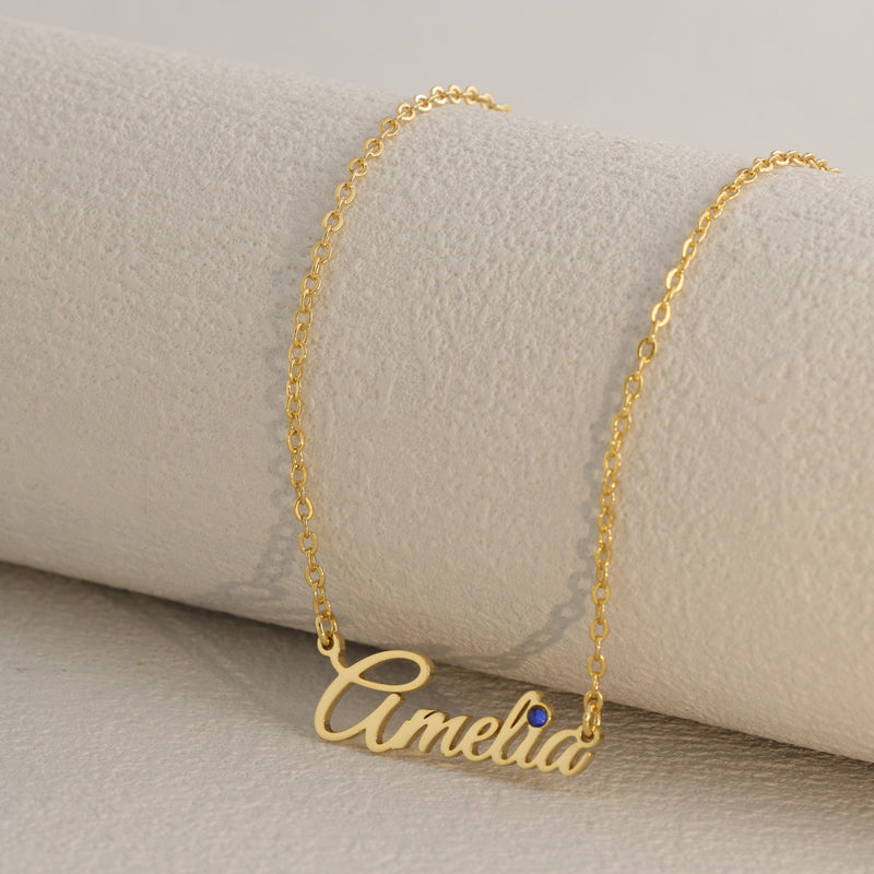 Gold Necklace with Letter Pendant