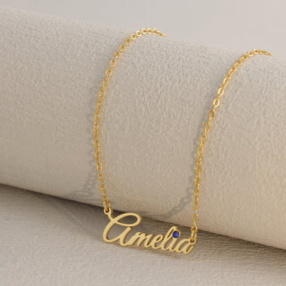 Gold Necklace with Letter Pendant