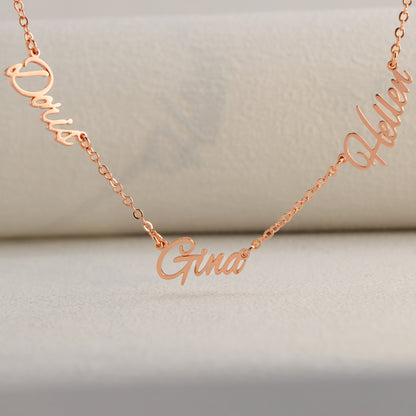 Fashionable rose gold letter pendant O-shaped necklace