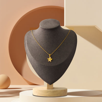 Intricately Designed Stainless Steel O-Chain Necklace with Flower Pendant