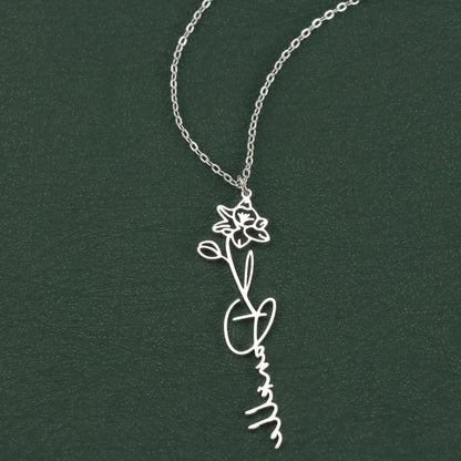 Nature-Inspired Stainless Steel Flower Pendant Necklace