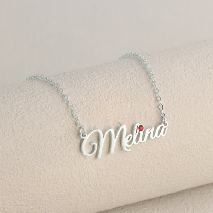 Stylish Silver Necklace with Letter Pendant