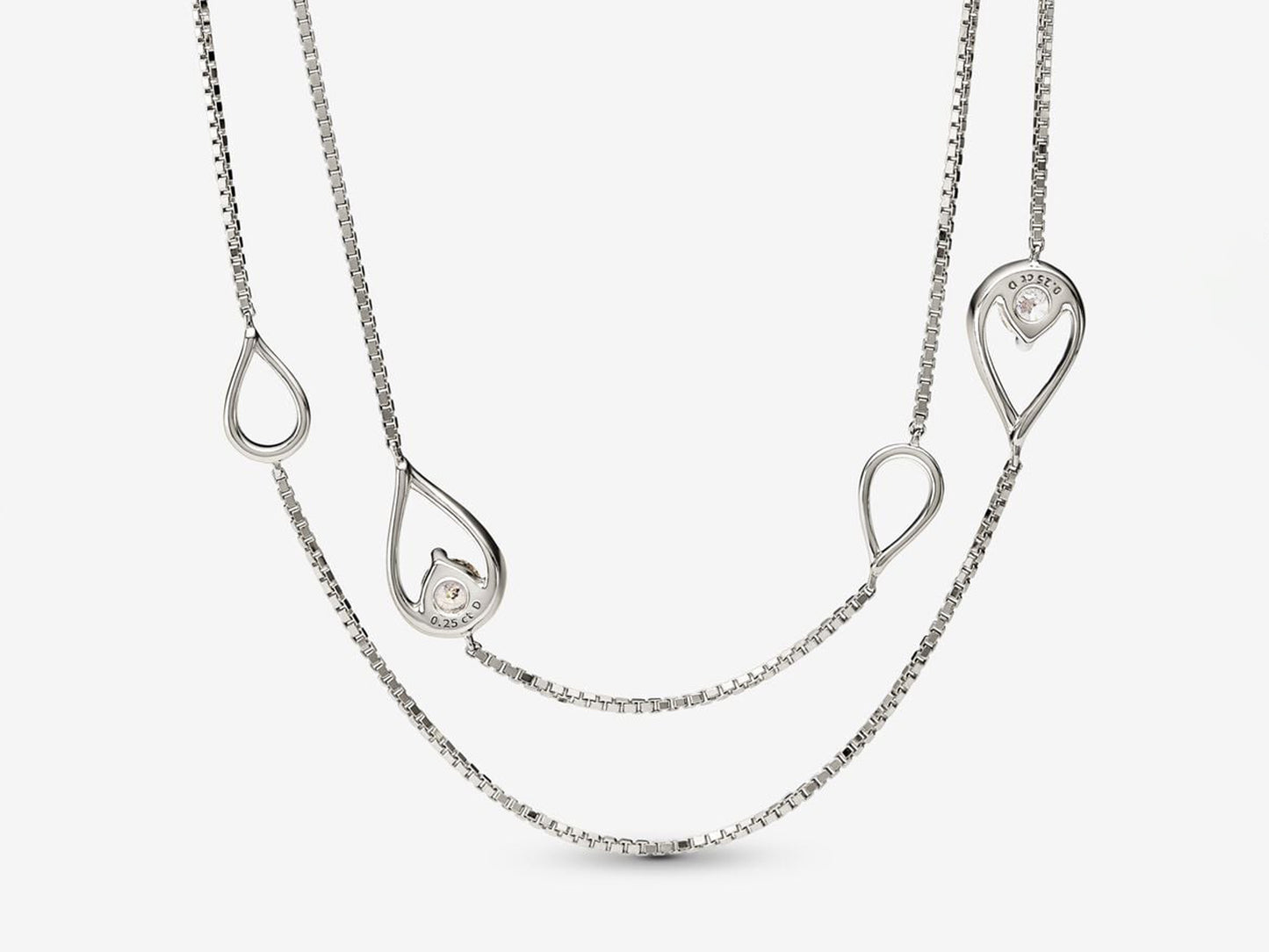 Lab-grown Diamond Long Pendant Necklace 0.50 carat tw 14k White Gold