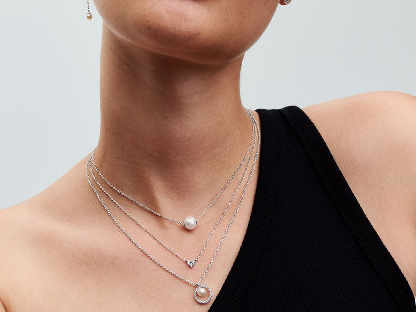 Treated Freshwater Cultured Pearl & Pavé Collier Necklace