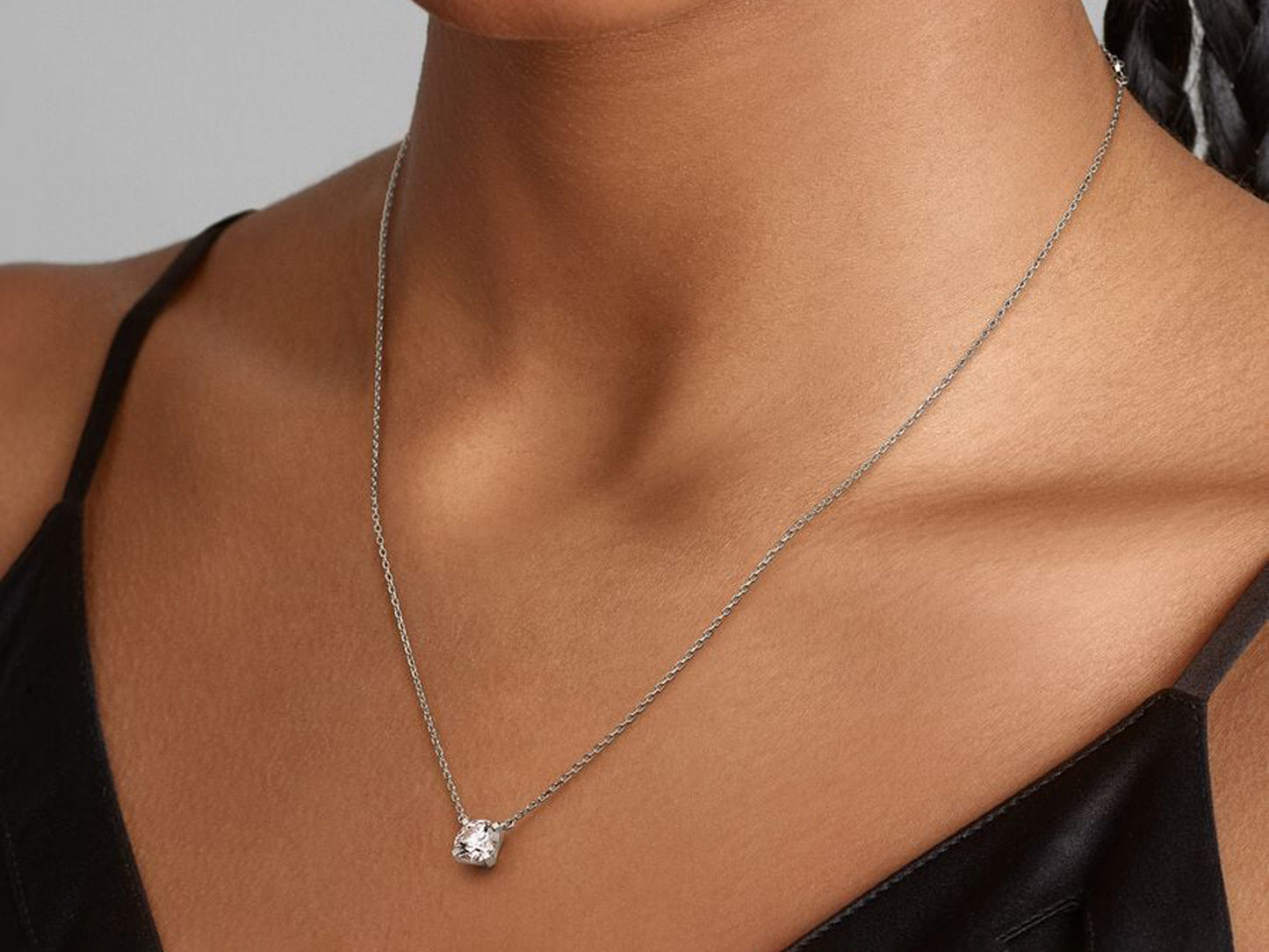 Lab-grown Diamond Pendant Necklace 1.00 carat tw 14k White Gold