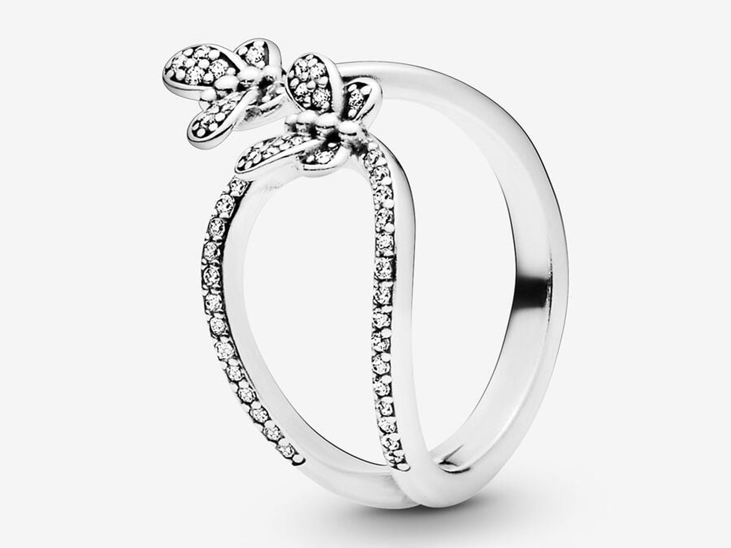 Sparkling Butterfly Open Ring