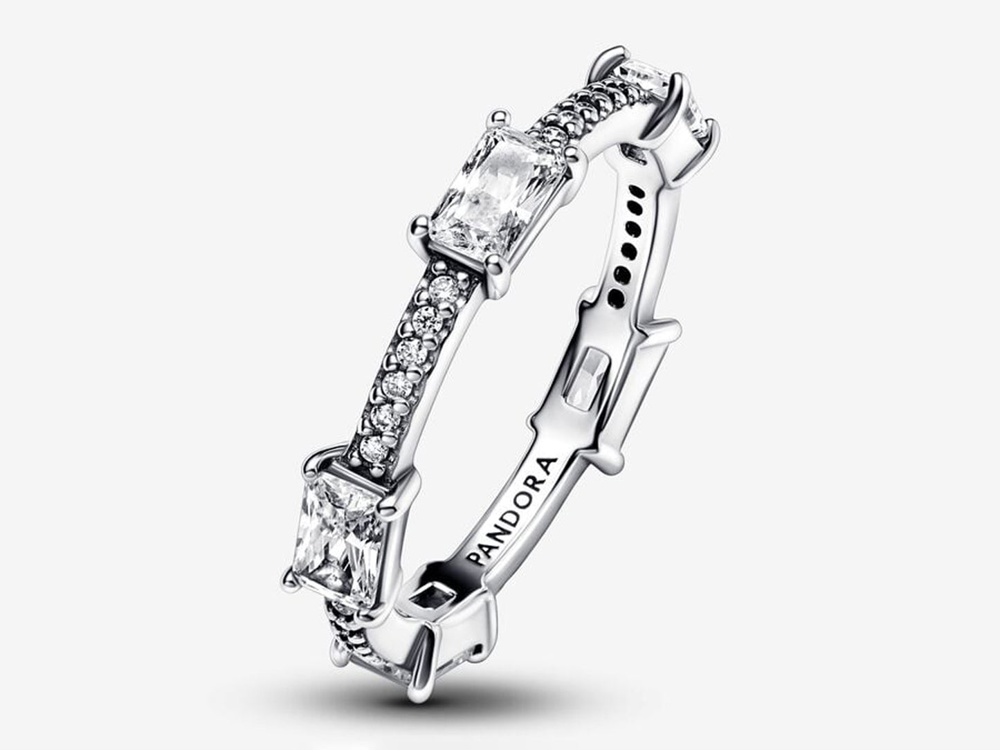 Rectangular Bars Sparkling Pavé Ring