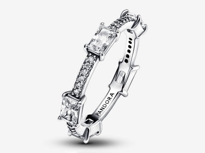 Rectangular Bars Sparkling Pavé Ring