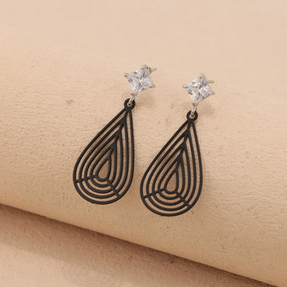 Classic Black Teardrop Earrings - Symmetrical and Asymmetrical Design