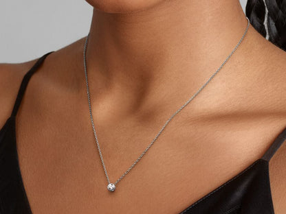 Lab-grown Diamond Bezel Pendant Necklace 0.25 carat tw Sterling Silver