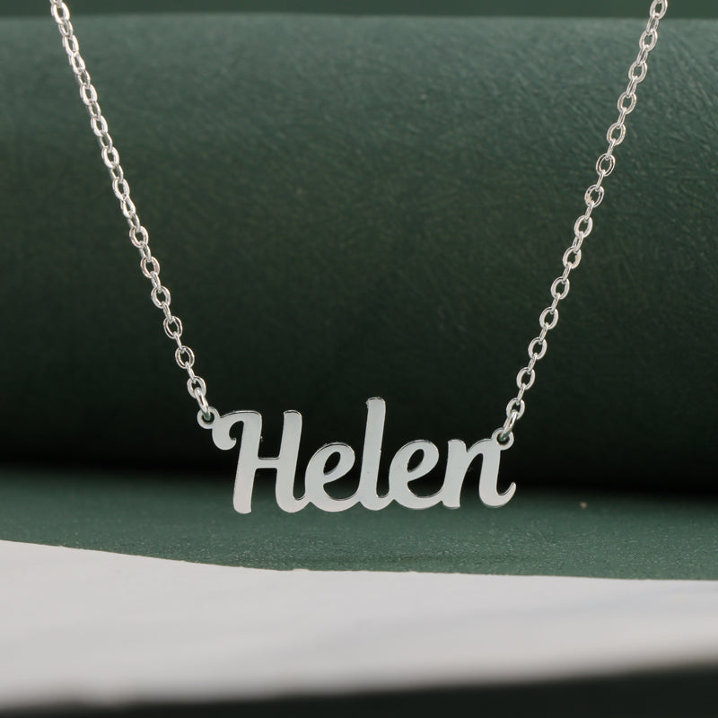Unique silver letter pendant O-shaped chain necklace