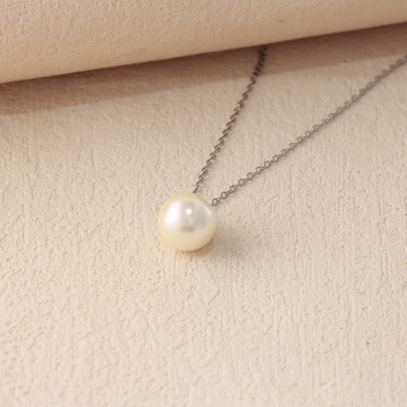 Simple O-Chain Necklace with Pearl Drop