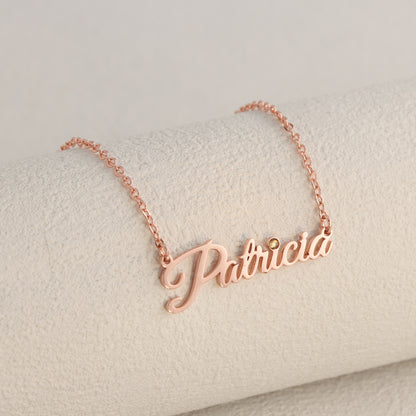 Rose Gold Necklace with Letter Pendant