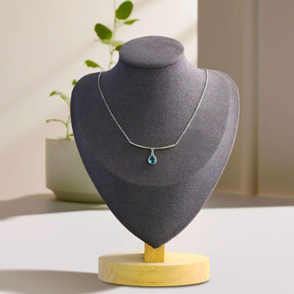 Crystal Teardrop Pendant Copper O-Chain Necklace