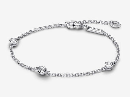 Lab-grown Diamond Station Chain Bracelet 0.30 carat tw Sterling Silver