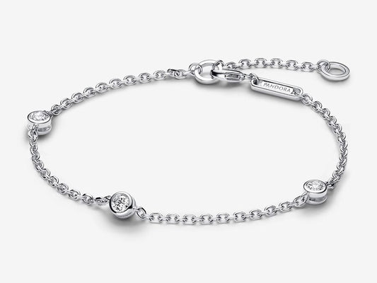 Lab-grown Diamond Station Chain Bracelet 0.30 carat tw Sterling Silver