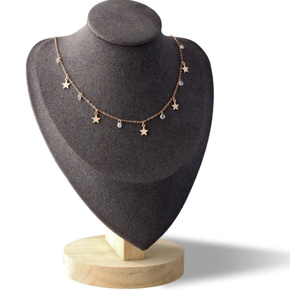 Rose Gold Copper O-Chain Necklace with Star Pendant