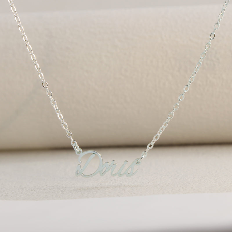 Unique silver letter pendant O-shaped chain necklace