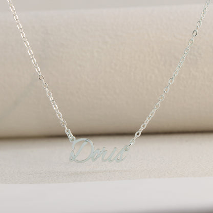 Unique silver letter pendant O-shaped chain necklace