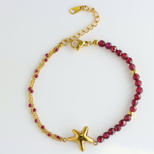 Nature-themed Bracelet with Starfish Charm