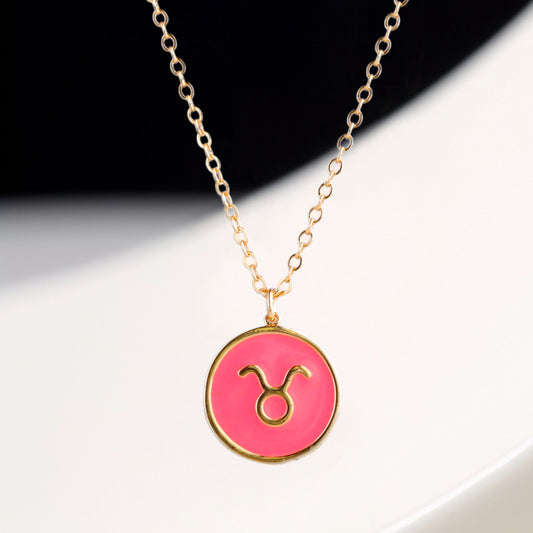 Rose Gold 'O' Chain Necklace with Taurus Pendant