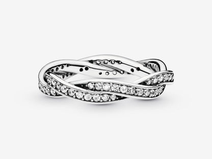Sparkling Twisted Lines Ring
