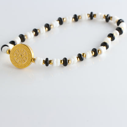 Tribal Inspired Bracelet with Black and White Design