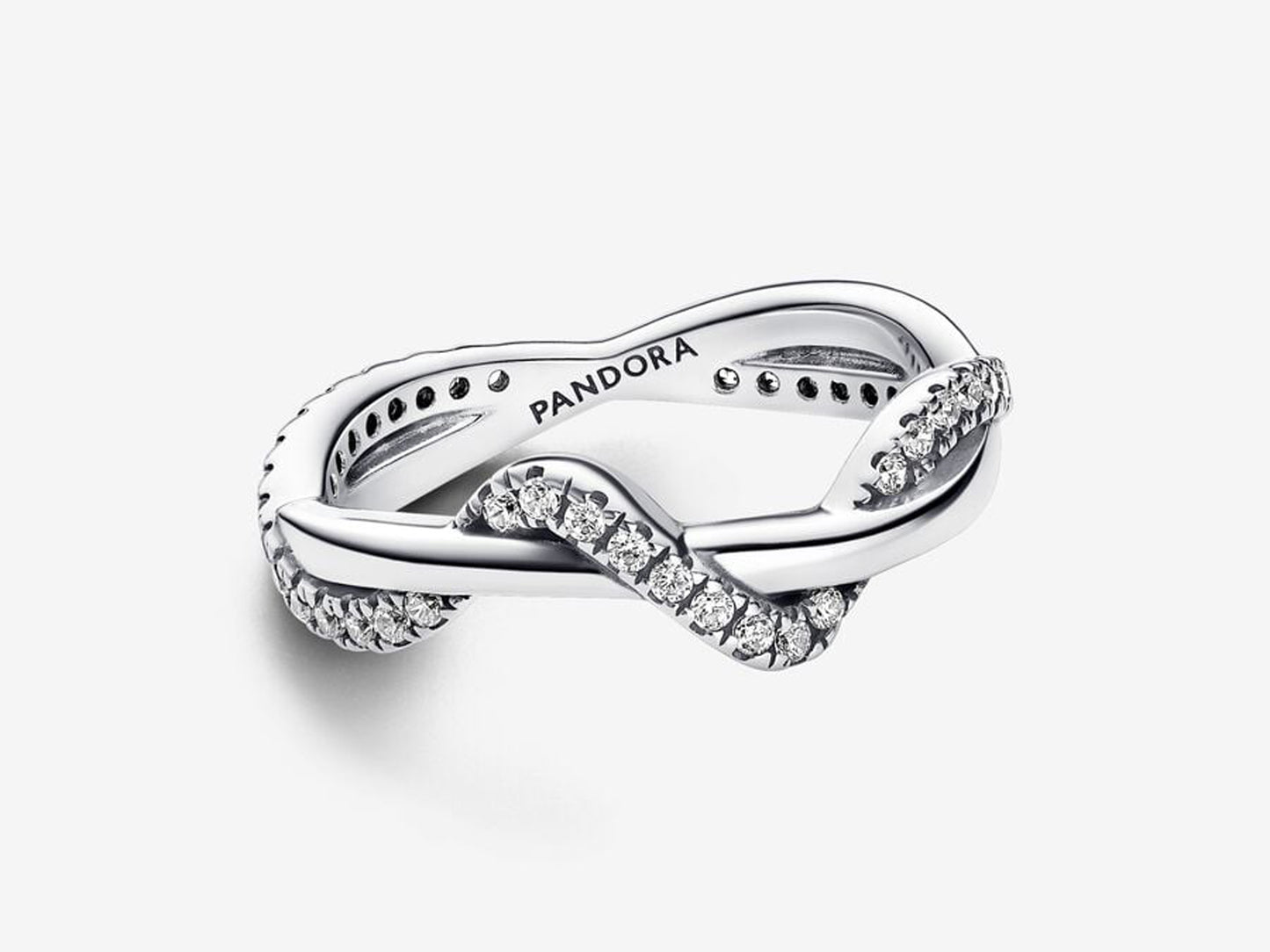 Sparkling Intertwined Wave Ring