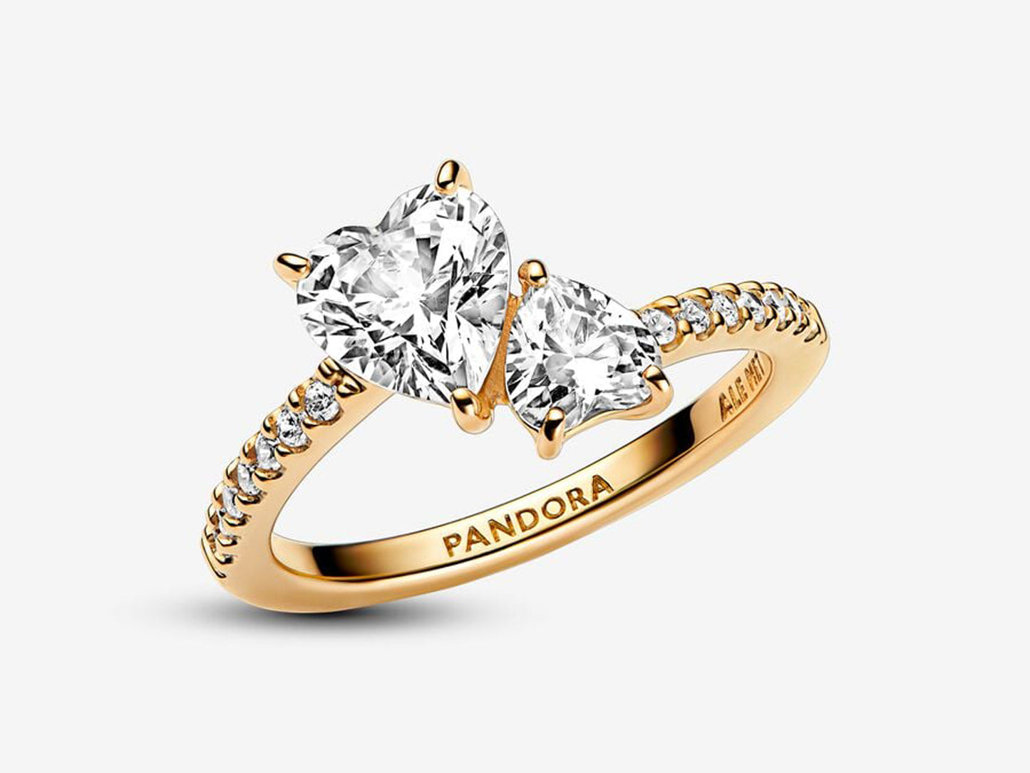 Double Heart Sparkling Ring