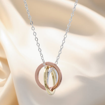 Geometric Copper Alloy O-Chain Necklace with Circle Pendant