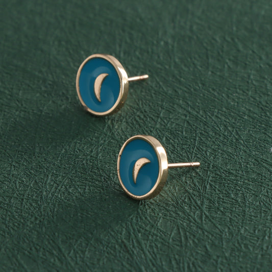 Blue Constellation Copper Stud Earrings