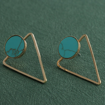 Round and Triangle Pendant Earrings