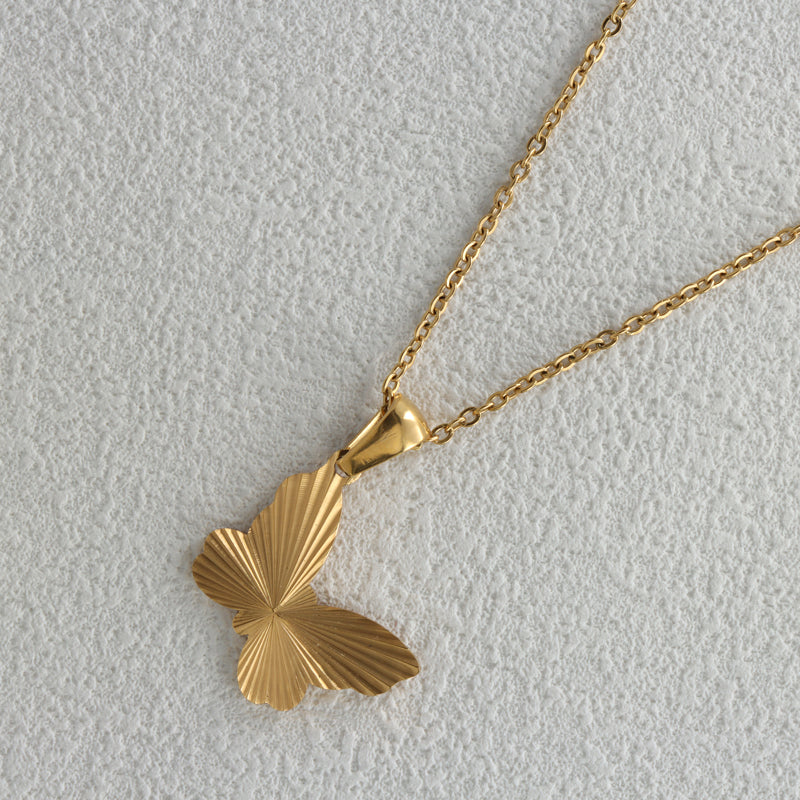 Butterfly Charm O-Chain Necklace in Stainless Steel