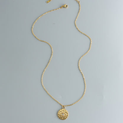 Elegant Gold O-Chain Necklace with Devil's Eye Design
