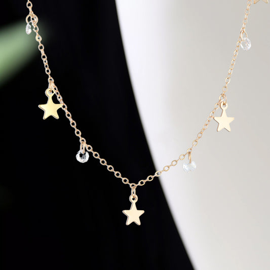 Rose Gold Copper O-Chain Necklace with Star Pendant