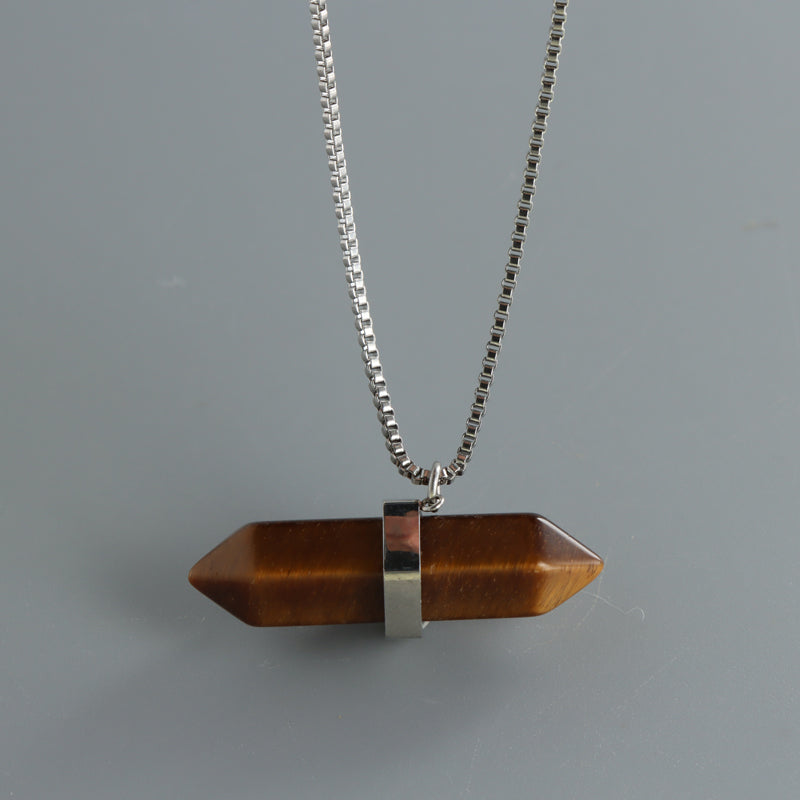 Minimalist Box Chain Necklace with Cone Pendant