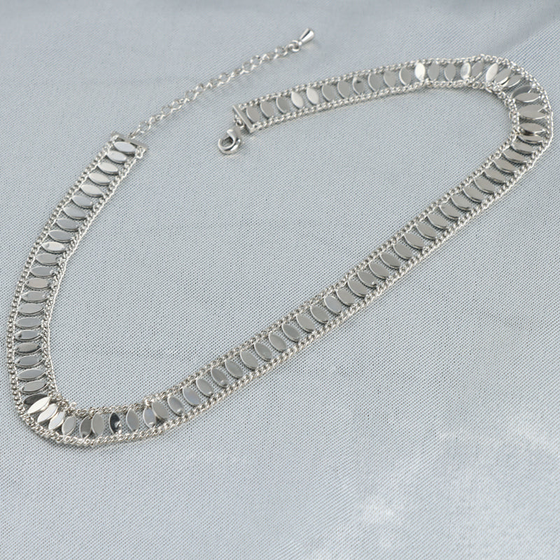 Chic Copper Choker Necklace with Silver Accent