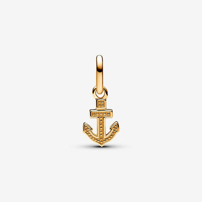 Gold Anchor Charm with CZ