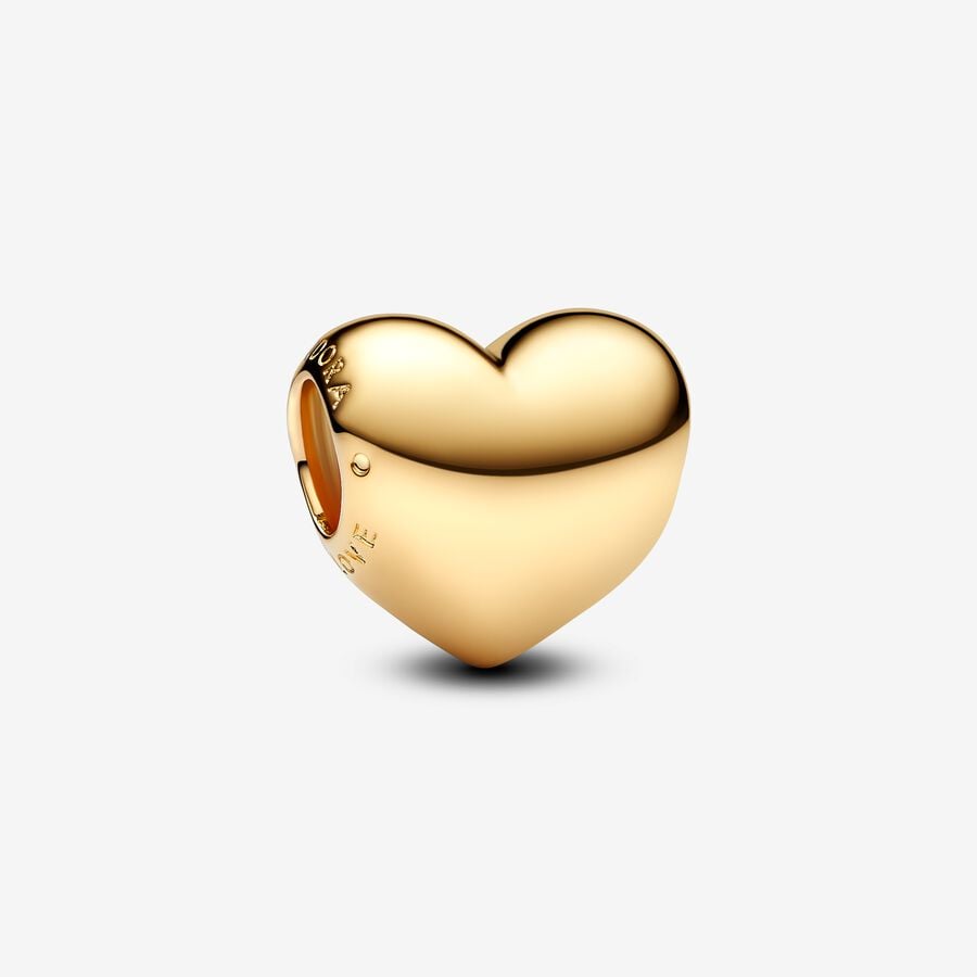 14K Gold Engravable Heart Charm