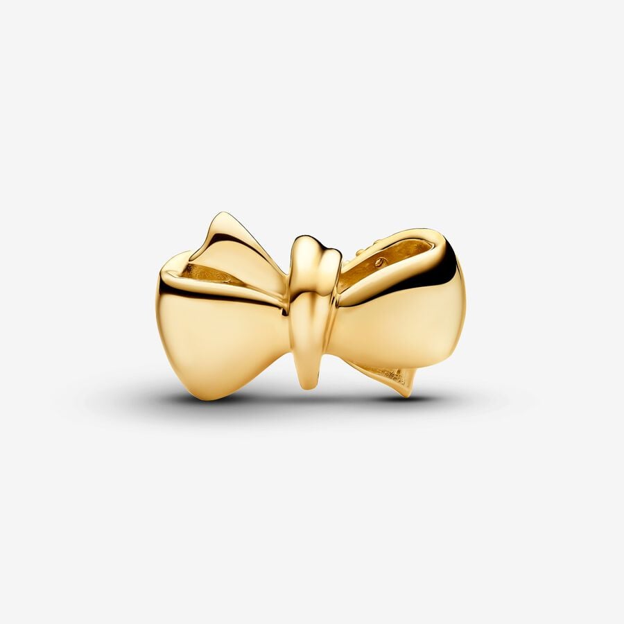 Gold Sparkling Bow Charm