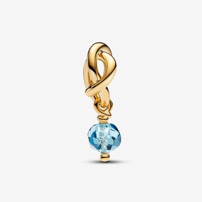 Infinity Aqua Crystal Charm