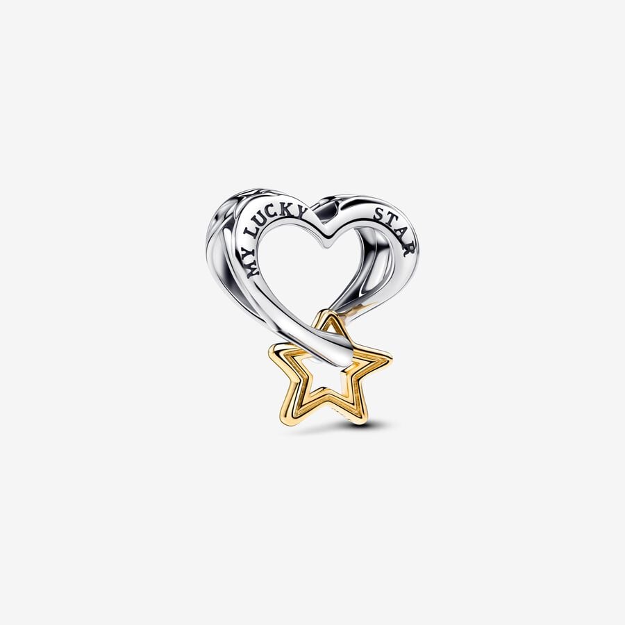 Lucky Star & Heart Mixed-Metal Charm