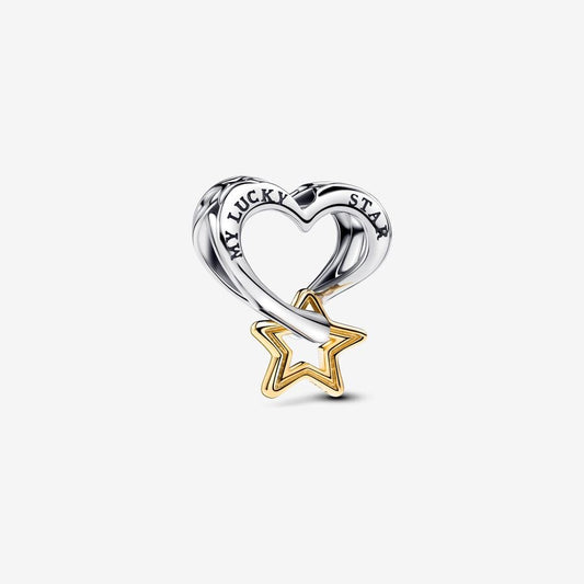 Lucky Star & Heart Mixed-Metal Charm
