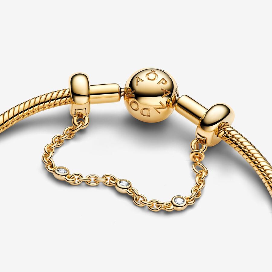 Sparkling CZ Stones Safety Chain Charm
