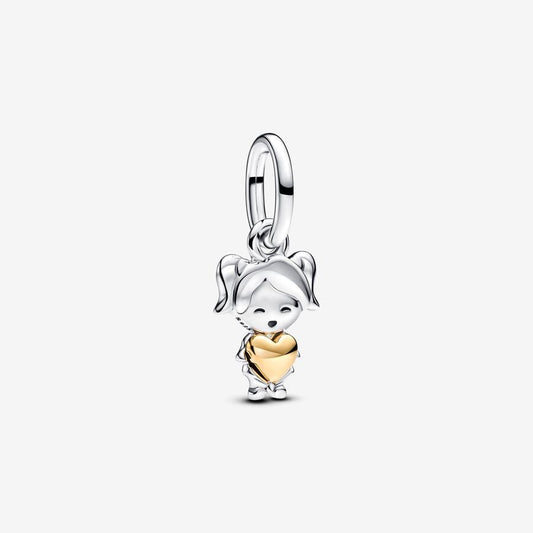 Happy Girl Sterling Silver Charm