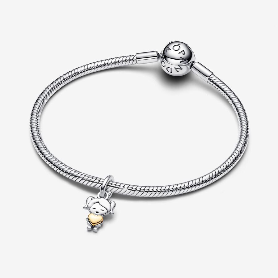 Happy Girl Sterling Silver Charm