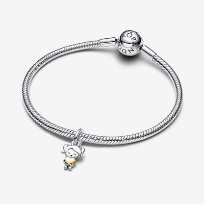 Happy Girl Sterling Silver Charm