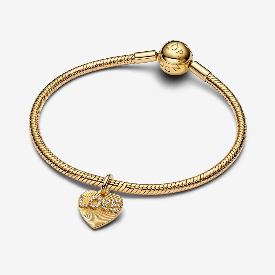 Gold LOVE Engravable Heart Charm