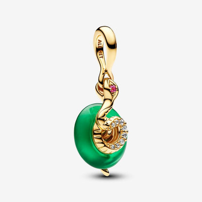 Gold Snake CZ Charm