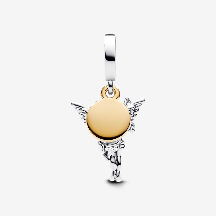 Winged Cupid Charm Silver